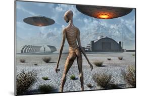 China Lake Military Base Where Aliens and Humans Work Together-null-Mounted Art Print