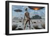 China Lake Military Base Where Aliens and Humans Work Together-null-Framed Premium Giclee Print