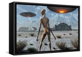 China Lake Military Base Where Aliens and Humans Work Together-null-Framed Stretched Canvas
