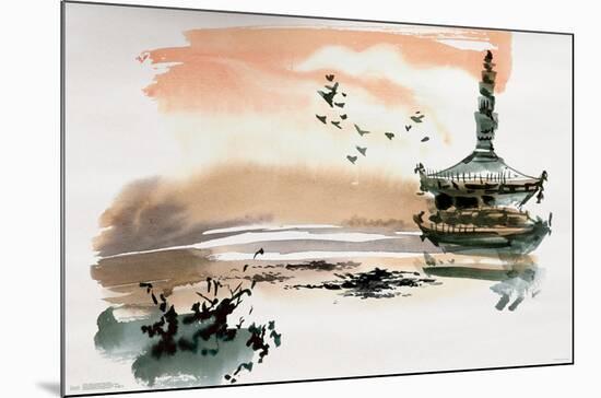 China Landscape With Pagoda-null-Mounted Standard Poster