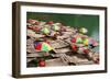 China, Li River, Rafts with Colourful Sunshades-Catharina Lux-Framed Photographic Print