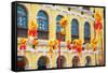 China, Macau, Tile Covered Streets at Chinese New Year-Terry Eggers-Framed Stretched Canvas