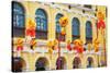 China, Macau, Tile Covered Streets at Chinese New Year-Terry Eggers-Stretched Canvas