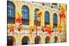 China, Macau, Tile Covered Streets at Chinese New Year-Terry Eggers-Stretched Canvas