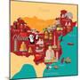 China Map and Travel.China Landmark Eps 10 Format-Sajja-Mounted Art Print