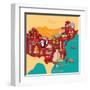 China Map and Travel.China Landmark Eps 10 Format-Sajja-Framed Art Print