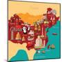 China Map and Travel.China Landmark Eps 10 Format-Sajja-Mounted Art Print