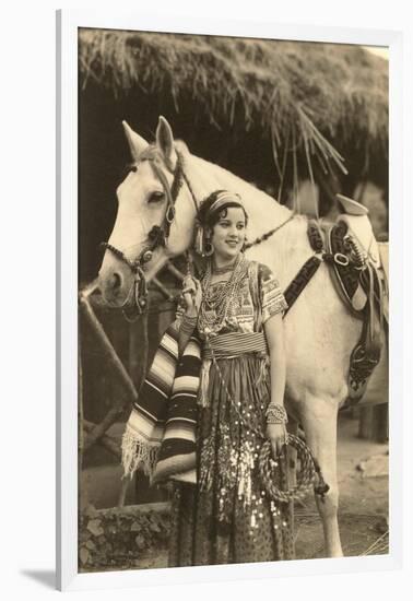 China Poblana in Native Garb with Horse, Mexico-null-Framed Art Print