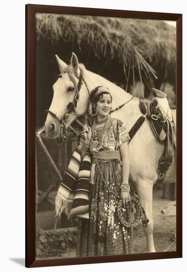 China Poblana in Native Garb with Horse, Mexico-null-Framed Art Print