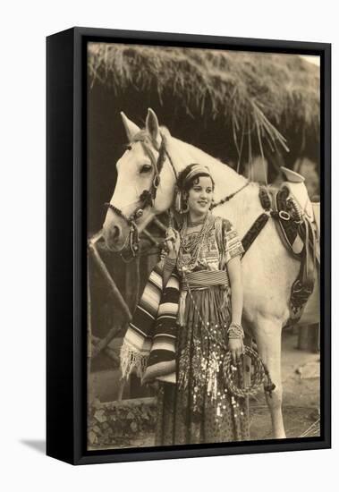 China Poblana in Native Garb with Horse, Mexico-null-Framed Stretched Canvas