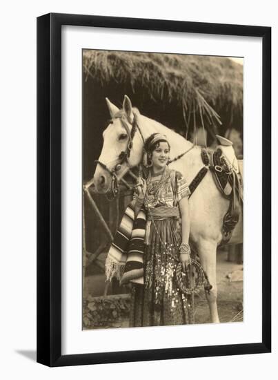 China Poblana in Native Garb with Horse, Mexico-null-Framed Art Print