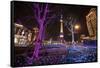 China, Shanghai. Artistic Light Display at Night-Jaynes Gallery-Framed Stretched Canvas