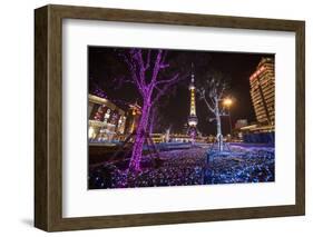 China, Shanghai. Artistic Light Display at Night-Jaynes Gallery-Framed Photographic Print