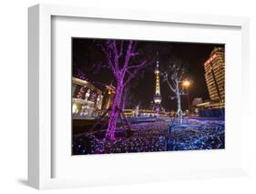 China, Shanghai. Artistic Light Display at Night-Jaynes Gallery-Framed Photographic Print