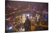 China, Shanghai. Downtown Buildings at Night-Jaynes Gallery-Stretched Canvas