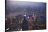 China, Shanghai. Downtown Buildings at Night-Jaynes Gallery-Stretched Canvas