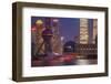 China, Shanghai. Downtown Buildings at Night-Jaynes Gallery-Framed Photographic Print