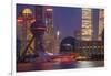 China, Shanghai. Downtown Buildings at Night-Jaynes Gallery-Framed Photographic Print