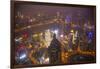 China, Shanghai. Downtown Buildings at Night-Jaynes Gallery-Framed Photographic Print