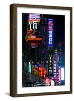 China, Shanghai. Nanjing Road neon signs.-Rob Tilley-Framed Photographic Print