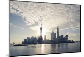 China, Shanghai. Pudong Business District Cityscape at Sunrise-Matteo Colombo-Mounted Photographic Print