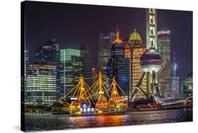 China, Shanghai, Pudong District, Financial District Including Oriental Pearl Tower-Alan Copson-Stretched Canvas