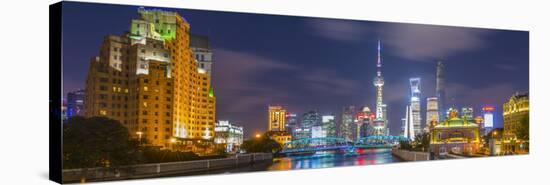 China, Shanghai, Pudong District, Financial District Skyline, Including Oriental Pearl Tower-Alan Copson-Stretched Canvas