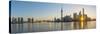 China, Shanghai, Pudong District, Skyline of the Financial District across Huangpu River at Sunrise-Alan Copson-Stretched Canvas