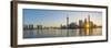 China, Shanghai, Pudong District, Skyline of the Financial District across Huangpu River at Sunrise-Alan Copson-Framed Photographic Print