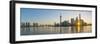 China, Shanghai, Pudong District, Skyline of the Financial District across Huangpu River at Sunrise-Alan Copson-Framed Photographic Print