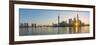 China, Shanghai, Pudong District, Skyline of the Financial District across Huangpu River at Sunrise-Alan Copson-Framed Photographic Print