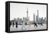 China, Shanghai, The Bund, Group Practicing Tai chi-Steve Vidler-Framed Stretched Canvas