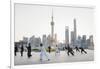 China, Shanghai, The Bund, Group Practicing Tai chi-Steve Vidler-Framed Photographic Print