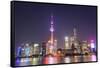 China, Shanghai, The Bund, Pudong Skyline across the Huangpu River-Steve Vidler-Framed Stretched Canvas