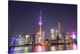 China, Shanghai, The Bund, Pudong Skyline across the Huangpu River-Steve Vidler-Stretched Canvas