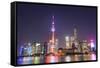 China, Shanghai, The Bund, Pudong Skyline across the Huangpu River-Steve Vidler-Framed Stretched Canvas