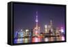 China, Shanghai, The Bund, Pudong Skyline across the Huangpu River-Steve Vidler-Framed Stretched Canvas