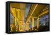 China, Shanghai, Towering Overpass of Yan'An Expressway and City-Paul Souders-Framed Stretched Canvas