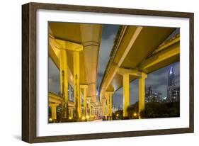 China, Shanghai, Towering Overpass of Yan'An Expressway and City-Paul Souders-Framed Photographic Print