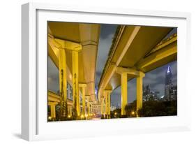 China, Shanghai, Towering Overpass of Yan'An Expressway and City-Paul Souders-Framed Photographic Print