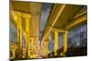 China, Shanghai, Towering Overpass of Yan'An Expressway and City-Paul Souders-Mounted Photographic Print