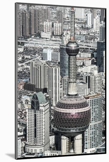 China, Shanghai, View over Pudong Financial District, Oriental Pearl Tower-Alan Copson-Mounted Photographic Print