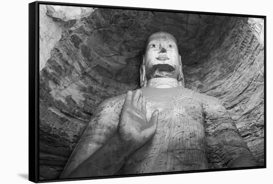 China, Shanxi Province, Datong, Ancient Sculptures in Yungang Caves-Paul Souders-Framed Stretched Canvas
