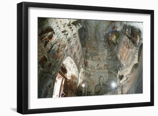 China, Shanxi Province, Grotto Number Five Buddha Statue in Yungang Grottoes-null-Framed Giclee Print