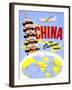 "China the Overland Route" Vintage Travel Poster-Piddix-Framed Art Print