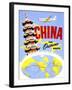 "China the Overland Route" Vintage Travel Poster-Piddix-Framed Art Print