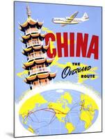 "China the Overland Route" Vintage Travel Poster-Piddix-Mounted Art Print