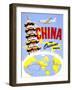 "China the Overland Route" Vintage Travel Poster-Piddix-Framed Art Print