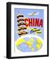 "China the Overland Route" Vintage Travel Poster-Piddix-Framed Art Print