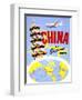 "China the Overland Route" Vintage Travel Poster-Piddix-Framed Art Print